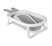 Baignoire pour Enfants en PP+PTE Antidérapante Baignoire Pliable pour BébéGain de Place Baignoire pour Les Nouveau-nés (Lapin) 43 x 18 x 86 cm - Gris