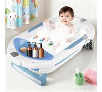 Baignoire pour Enfants en PP+PTE Antidérapante Baignoire Pliable pour BébéGain de Place Baignoire pour Les Nouveau-nés (Style 2) 96 x 53 x 23,5 cm - Bleu