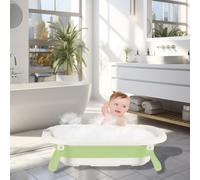 Baignoire pour Enfants en PP+PTE Antidérapante Baignoire Pliable pour BébéGain de Place Baignoire pour Les Nouveau-nés A-43 * 71 * 18,5 cm (vert)