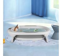 Baignoire pour Enfants en PP+PTE Antidérapante Baignoire Pliable pour BébéGain de Place Baignoire pour Les Nouveau-nés (Style 2) 96 x 53 x 23,5 cm - Gris