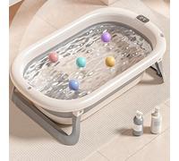Baignoire pour Enfants en PP+PTE Antidérapante Baignoire Pliable pour BébéGain de Place Baignoire pour Les Nouveau-nés B-43 * 71 * 18,5 cm (gris)