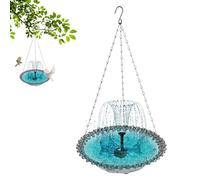Baignoire pour oiseaux, fontaine à eau à énergie solaire pour oiseaux - Mangeoire décorative à suspendre pour terrasse, extérieur, jardin