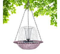 Baignoire pour oiseaux | Fontaine à eau solaire pour oiseaux - Mangeoire à suspendre pour extérieur, jardin, terrasse, colibri, balcon