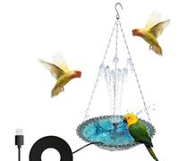Baignoire Pour Oiseaux - Mangeur De Nourriture Gourmande À Colibri | Bains D'oiseaux De Charge USB Avec Pompe De Fontaine Pour L'extérieur | Bath ABS Avec Une Fontaine Solaire Décorative Gigantesque P