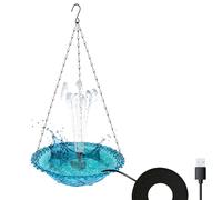 Baignoire Pour Oiseaux - Mangeur De Nourriture Gourmande À Colibri | Bains D'oiseaux De Charge USB Avec Pompe De Fontaine Pour L'extérieur | Bath ABS Avec Une Fontaine Solaire Décorative Gigantesque P