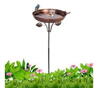 Baignoire pour oiseaux sur pied, bac à eau et pour l'extérieur, design décoratif à 5 dents pour jardin, terrasse, pelouse, cour, aménagement paysager, 30,5 x 98,5 cm