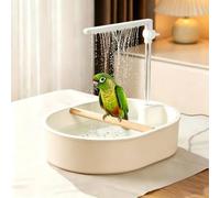 Baignoire pour perroquet, douche pour cage avec valve de contrôle du débit d'eau réglable, contient USB et pompe, bâche, pour oiseaux, calopsitte, perruche, convient à de nombreux types d'oiseaux