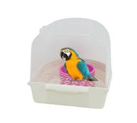Baignoire pour perruches - Mangeoire transparente extractible pour perroquets, oiseaux moines, accessoires de maison et de jardin, 14,5 x 13 cm