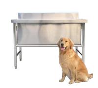 Baignoire professionnelle de toilettage pour chien en acier inoxydable de 119,4 cm, grand évier avec bassin de 40 cm de profondeur, parfaite pour le bain et le toilettage du chien, station de douche