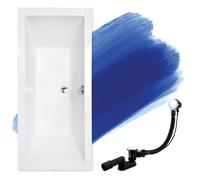 Baignoire Rectangulaire 155x70, Siphon de bain et pieds - Set 3en1 - QUADRO SLIM