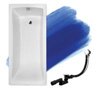 Baignoire Rectangulaire 170x70, Siphon de bain et pieds - Set 3en1 - OPTIMA