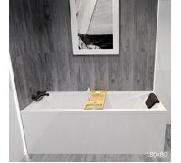 Baignoire Rectangulaire 180x80 + appui-tête + planche en bambou Siphon + pieds