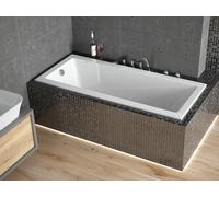 Baignoire Rectangulaire 180x80 + des panneaux en polystyrène Siphon + pieds
