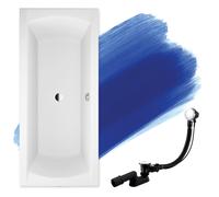 Baignoire Rectangulaire 180x80, Siphon de bain et pieds - Set 3en1 - INES