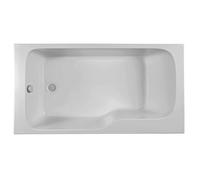 Jacob Delafon - Baignoire Bain-Douche Malice + Vidage - 170x90cm Version Gauche - Pieds QuickClip - Antibactérien - Fabrication Française - Blanc - E6D145L-00