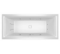 Baignoire rectangulaire carrée à tige RIHO, version droite, avec système flow...