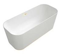 baignoire rectangulaire îlot 177FIN7A300V1RW 170 Finion Villeroy und Boch cm, Emotion, Design-Ring, blanc pierre, or
