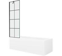 Baignoire rectangulaire Mexen Cubik 150 x 70 cm avec paroi de douche noire