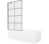 Baignoire rectangulaire Mexen Cubik 160 x 70 cm avec cloison de douche noire