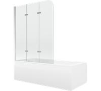 Baignoire rectangulaire Mexen Cubik 160 x 70 cm avec panneau et détails chromés