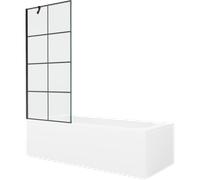 Baignoire rectangulaire Mexen Vega avec cabine de douche, noir 170 x 70 x 80 cm