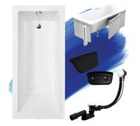 Baignoire rectangulaire MODERNE 150x70 + habillage polystyrène + appui-tête KODI