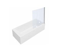 Baignoire rectangulaire Neon 170x75cm + Pare bain droit AURYS Raywall chromé profilé droite
