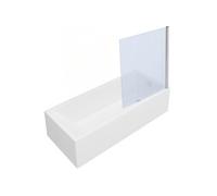 Baignoire rectangulaire Neon 170x75cm + Pare bain droit AURYS Raywall chromé profilé droite + vidage chromé