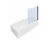 Baignoire rectangulaire Neon 170x75cm + Pare bain droit AURYS Raywall noir mat profilé droite