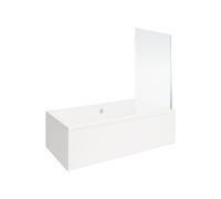 Baignoire rectangulaire Neon 180x80cm + Pare bain droit AURYS Mist 1 chromé profilé droite + vidage chromé