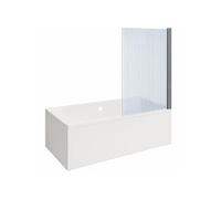 Baignoire rectangulaire Neon 180x80cm + Pare bain droit AURYS Raywall chromé profilé droite