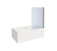 Baignoire rectangulaire Neon 180x80cm + Pare bain droit AURYS Raywall chromé profilé droite + vidage chromé