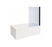 Baignoire rectangulaire Neon 180x80cm + Pare bain droit AURYS Raywall noir mat profilé droite