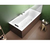 RIHO Lugo Baignoires rectangulaires, version droite, avec système d'air, à encastrer, 2 places, blanc, B138003005, Exécution: 160x70x47cm, volume utile : 154 litres