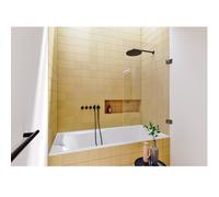 Baignoire Rectangulaire Riho Still Shower Repose Tête À Gauche 800x500x1800mm Blanc Brillant