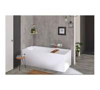 RIHO Still Square Baignoires rectangulaires, avec Riho Fall, variante Plug&Play, avec garniture de vidage et de trop-plein, 2 places, blanc, B100061005, Exécution: 170x75x62cm, gauche