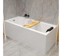 Baignoire rectangulaire TALIA 170x75 + tablier acrylique + tablette de bain en b