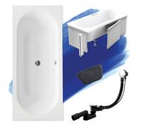 Baignoire rectangulaire VITAE 180x80 + habillage polystyrène + appui-tête | écou