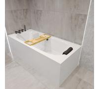 Baignoire rectangulaire VITAE 180x80 + tablier acrylique + appui-tête + tablette