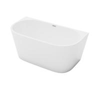 Baignoire semi îlot - 175L - 130 x 71,5 x 58 cm - Blanche - Acrylique - DIVINA