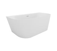Baignoire semi îlot - 160 x 75 x 58 cm - Acrylique - Blanc mat - 230 L - AMOBIA