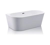 Baignoire semi îlot - 245L - 170 x 75 x 58 cm - Blanche - Acrylique - DIVINA