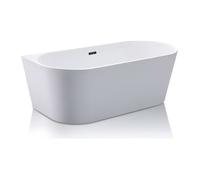 Baignoire semi îlot - 255L - 180 x 75 x 58 cm - Blanche - Acrylique - DIVINA
