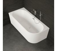 Baignoire Semi-îlot Murale D'angle Capri 160 Gauche Blanche 160 X76 X58 Cm, By Spalina