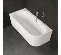 Baignoire Semi-îlot Murale D'angle Capri 170 Gauche Blanche 170 X76 X58 Cm By Spalina - Blanc - 170 x76 x58 cm