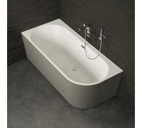 Baignoire Semi-îlot Murale D'angle Capri 170 Gauche Grise 170 X76 X58 Cm, By Spalina
