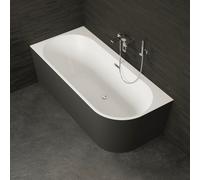 Baignoire Semi-îlot Murale D'angle Capri 170 Gauche Noire 170 X76 X58 Cm, By Spalina