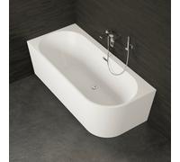 Baignoire Semi-îlot Murale D'angle Capri 180 Gauche Blanche 180 X81 X58 Cm, By Spalina