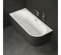 Baignoire Semi-îlot Murale D'angle Capri 180 Gauche Noire 180 X81 X58 Cm, By Spalina
