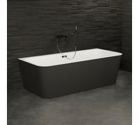 Baignoire Semi-îlot Murale Mint 160 Noire 160 X75 X57 Cm, By Spalina